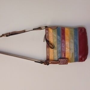 Liz & Co. Striped Vegan Leather Crossbody Bag